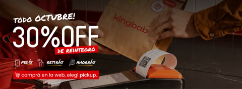Todo octubre 30% de reintegro: comprá en la web de KingBab y elegí pickup